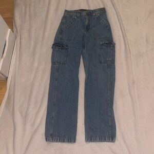 Aeropostale 90s Baggy Denim Cargo Pants Wide Leg